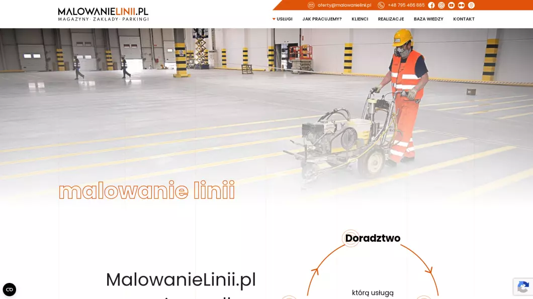 MalowanieLinii.pl - Malowanie linii na halach, drogach i parkingach - podgląd