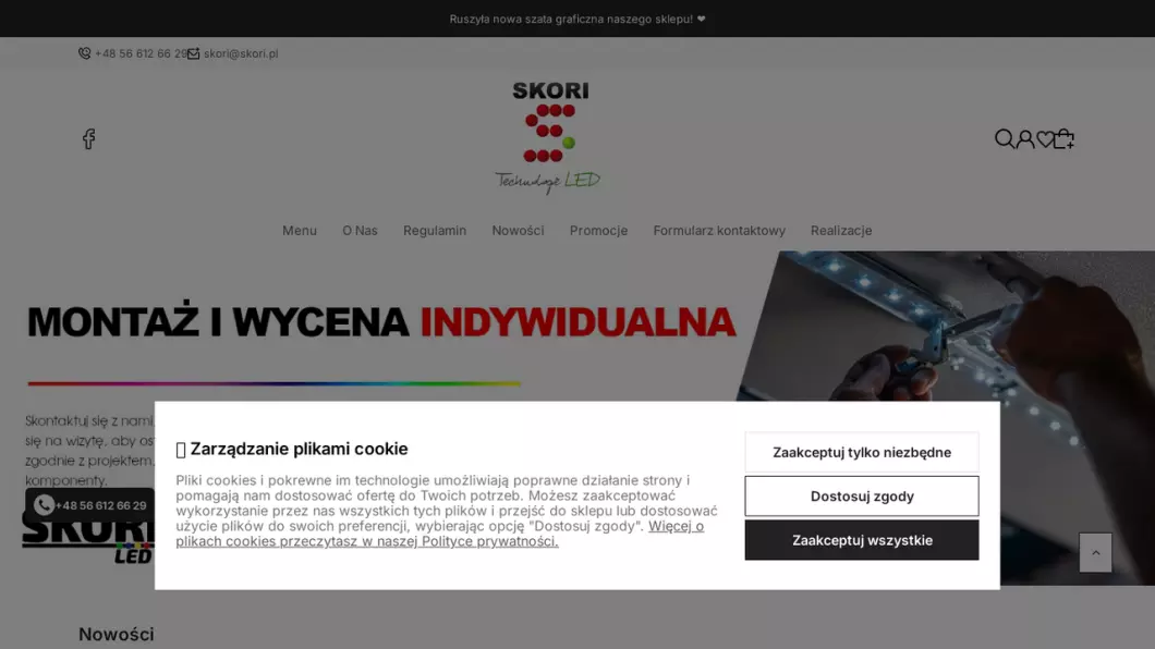 Sklep z oświetleniem LED | SKORI LED - podgląd
