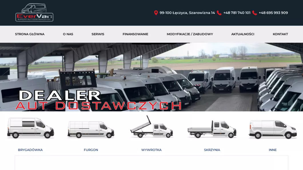 Import aut dostawczych - EverVan - podgląd